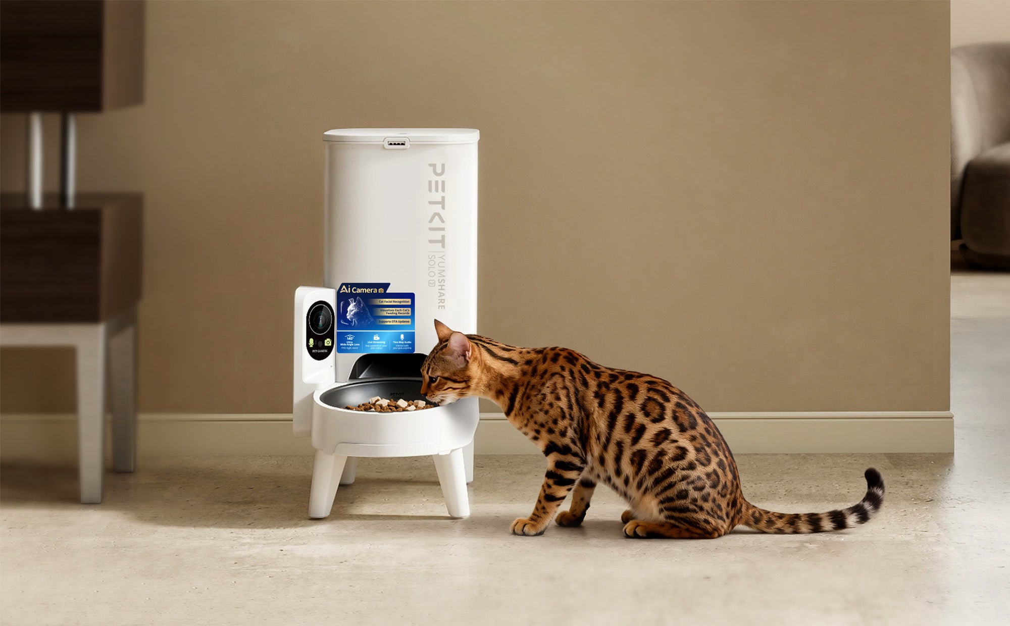YUMSHARE SOLO 2 Automatic Cat Feeder | Track Every Meal with AI