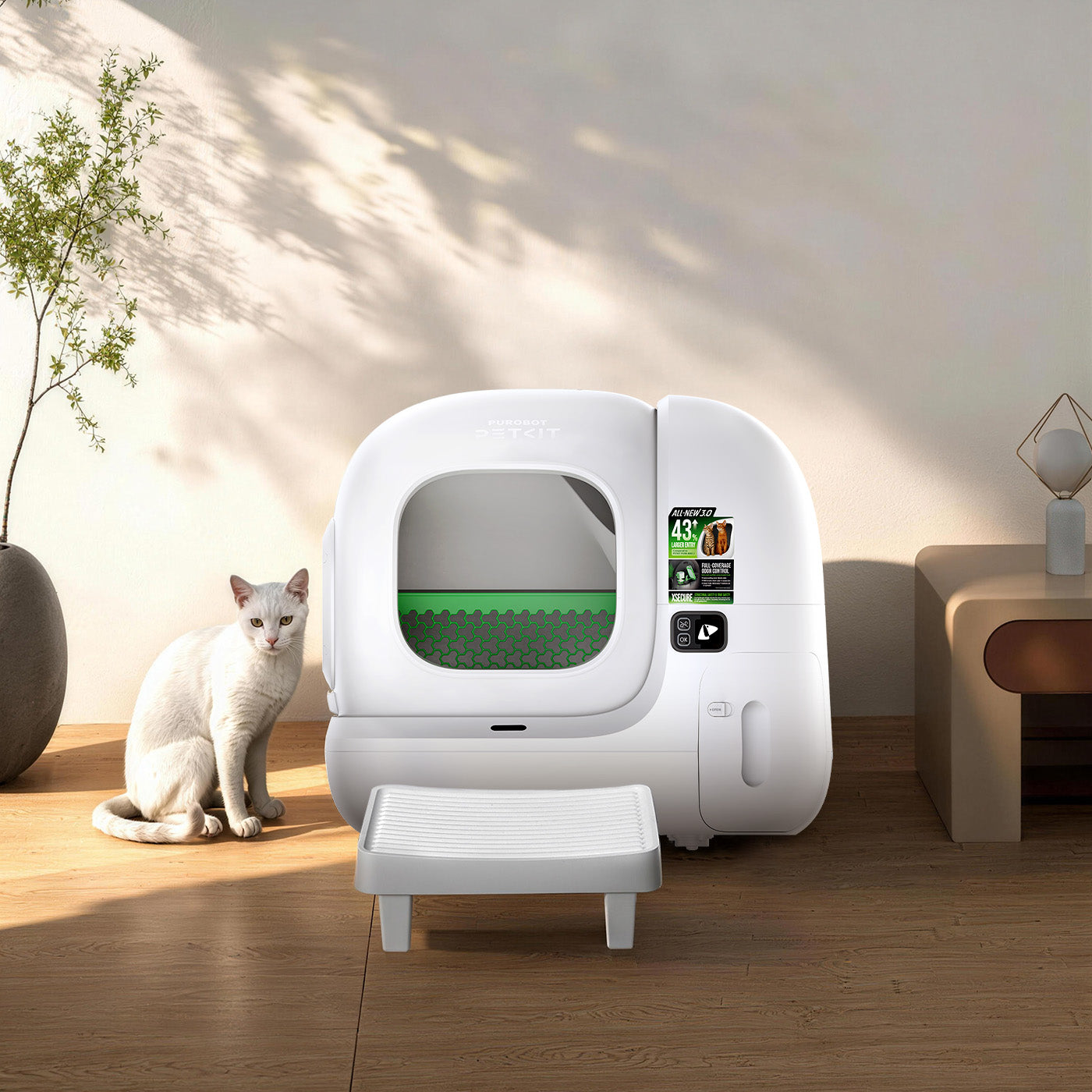 Easy-Step Pedal compatible with Purobot Max 3 Automatic Litter Box, supporting smooth cat access