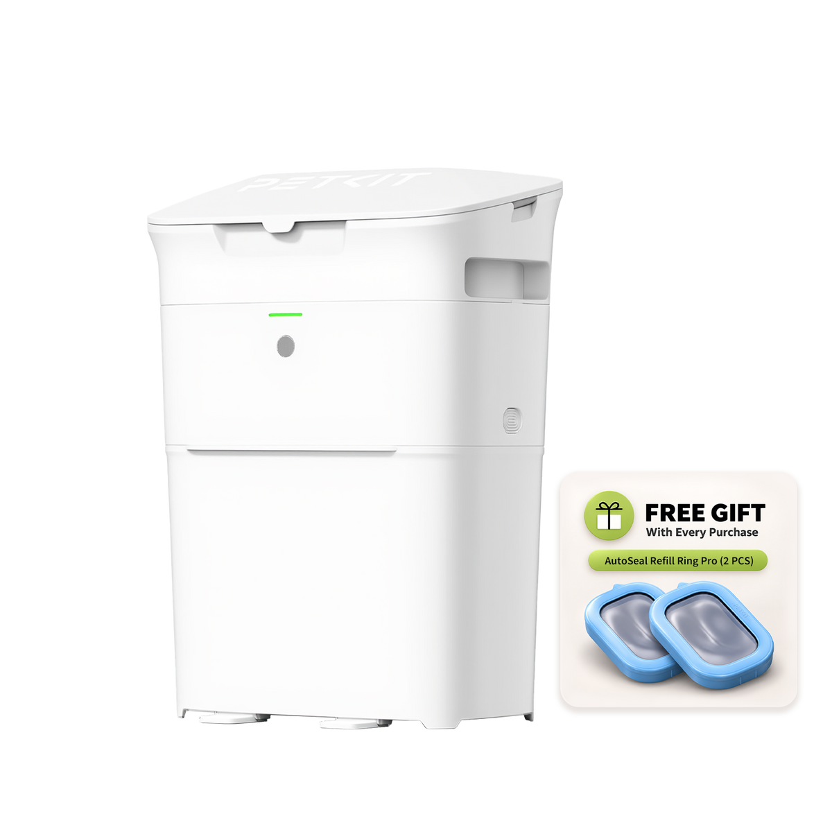 PETKIT AutoSeal Cat Litter Disposal System with two AutoSeal Refill Ring Pro refills included as a free gift for extended cat waste disposal use
