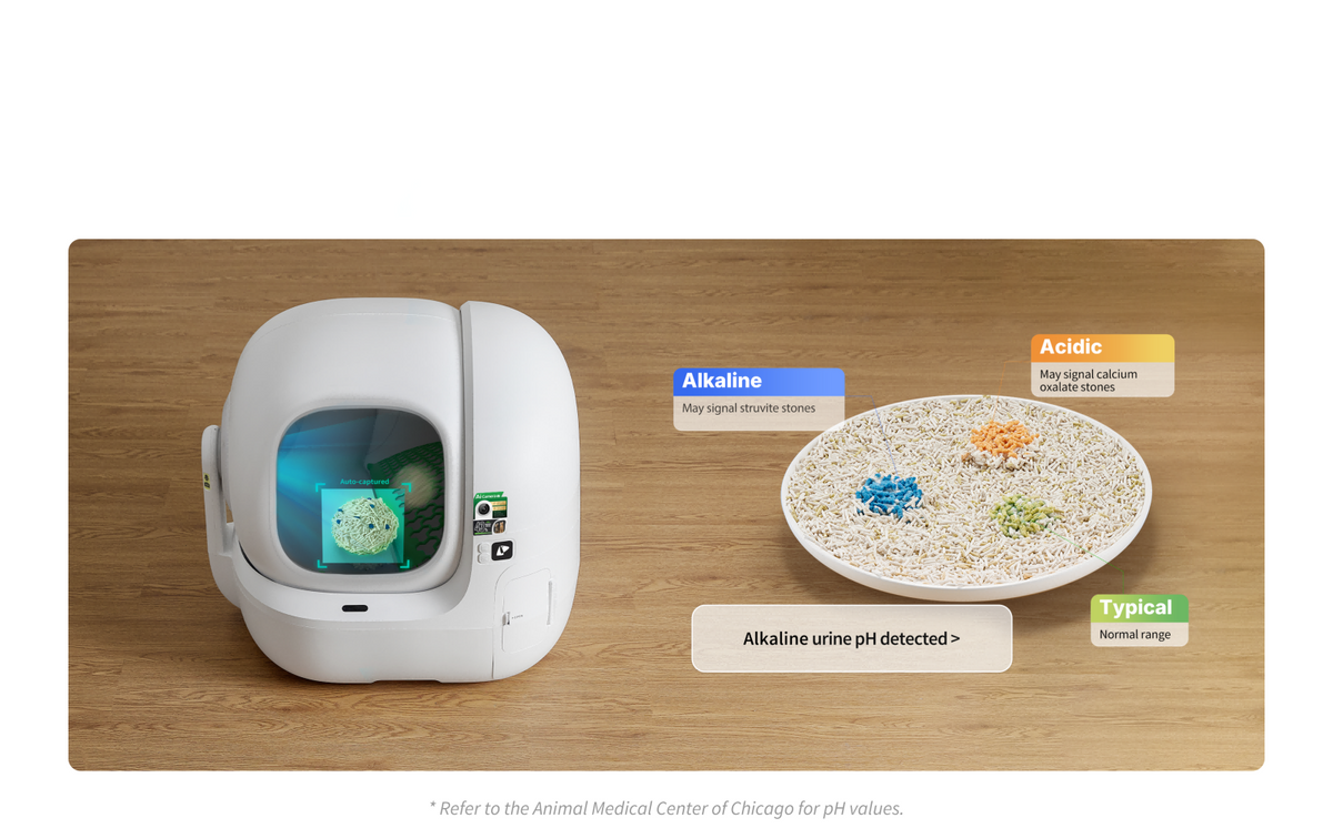 PUROBOT MAX PRO 2 AI-powered urinary health tracking with urine pH monitoring using PETKIT Urine Monitor Cat Litter