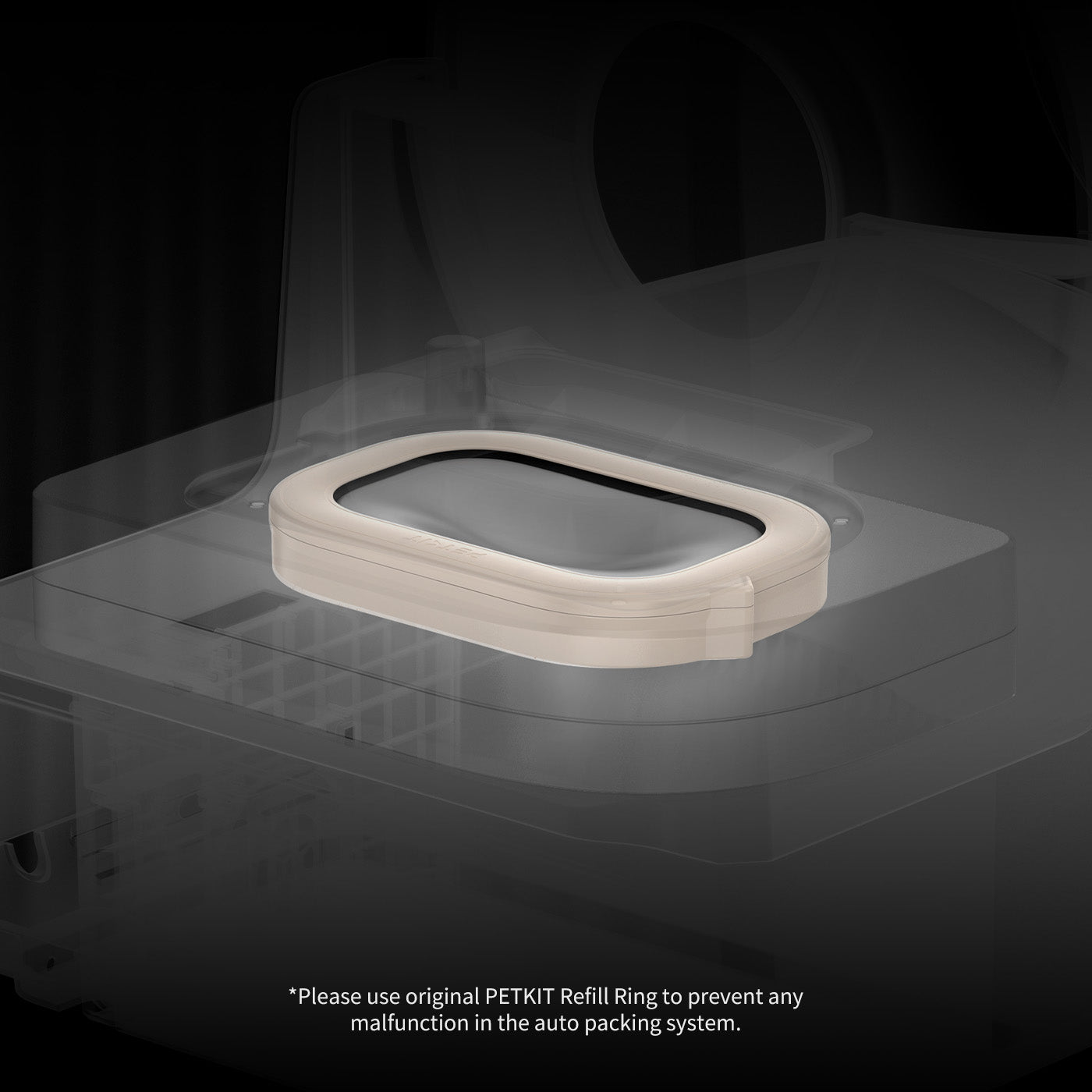 Refill Ring featuring a seamless bag roll that ensures smooth, jam-free auto waste packing with Purobot Ultra Automatic Litter Box