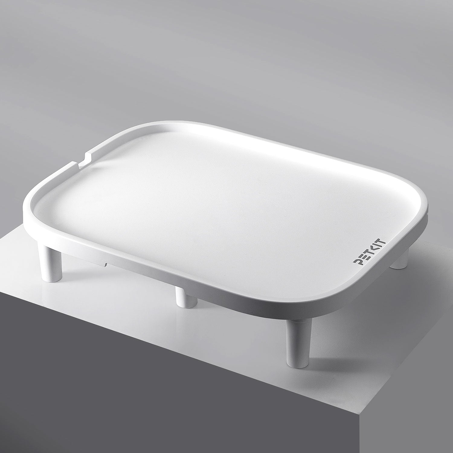 PETKIT Raised Stand placed in a calm, neutral home setting, blending functionality with modern aesthetics