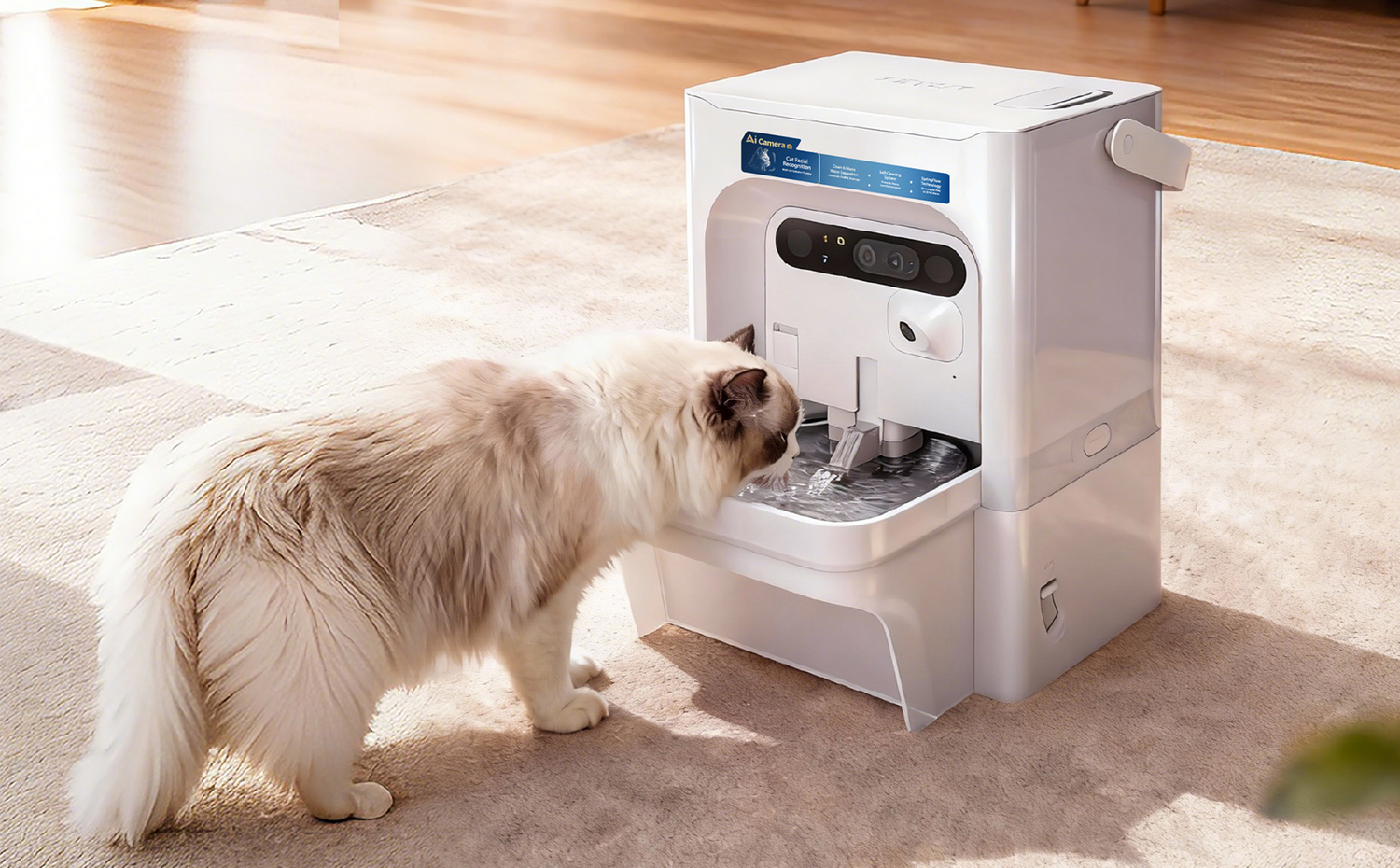 PETKIT EverSweet Ultra automatic cat water fountain with AI multi-pet tracking helps boost cats' daily water intake, ideal for beginner cat parents looking to prevent feline dehydration.