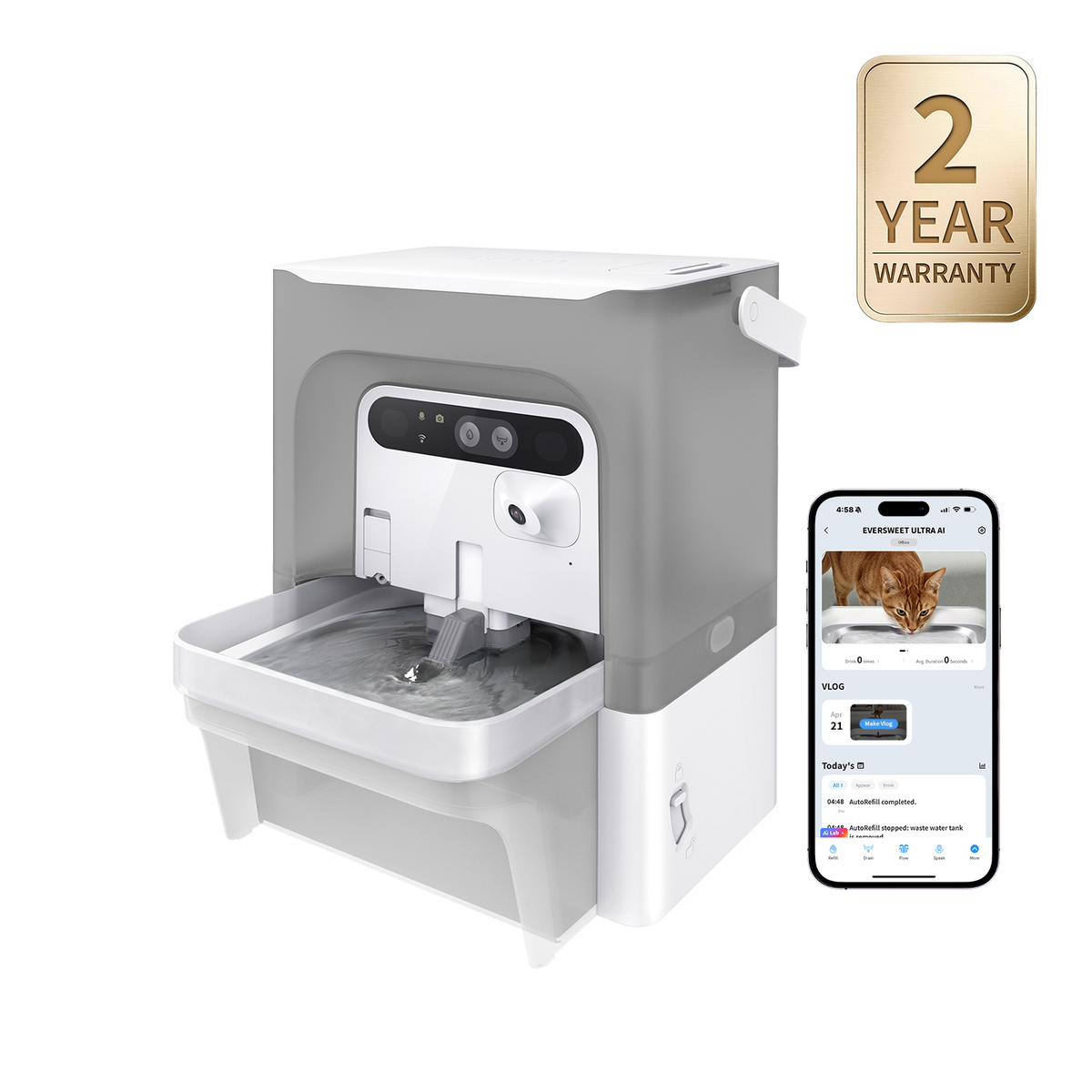 PETKIT EverSweet Ultra smart cat water fountain with camera