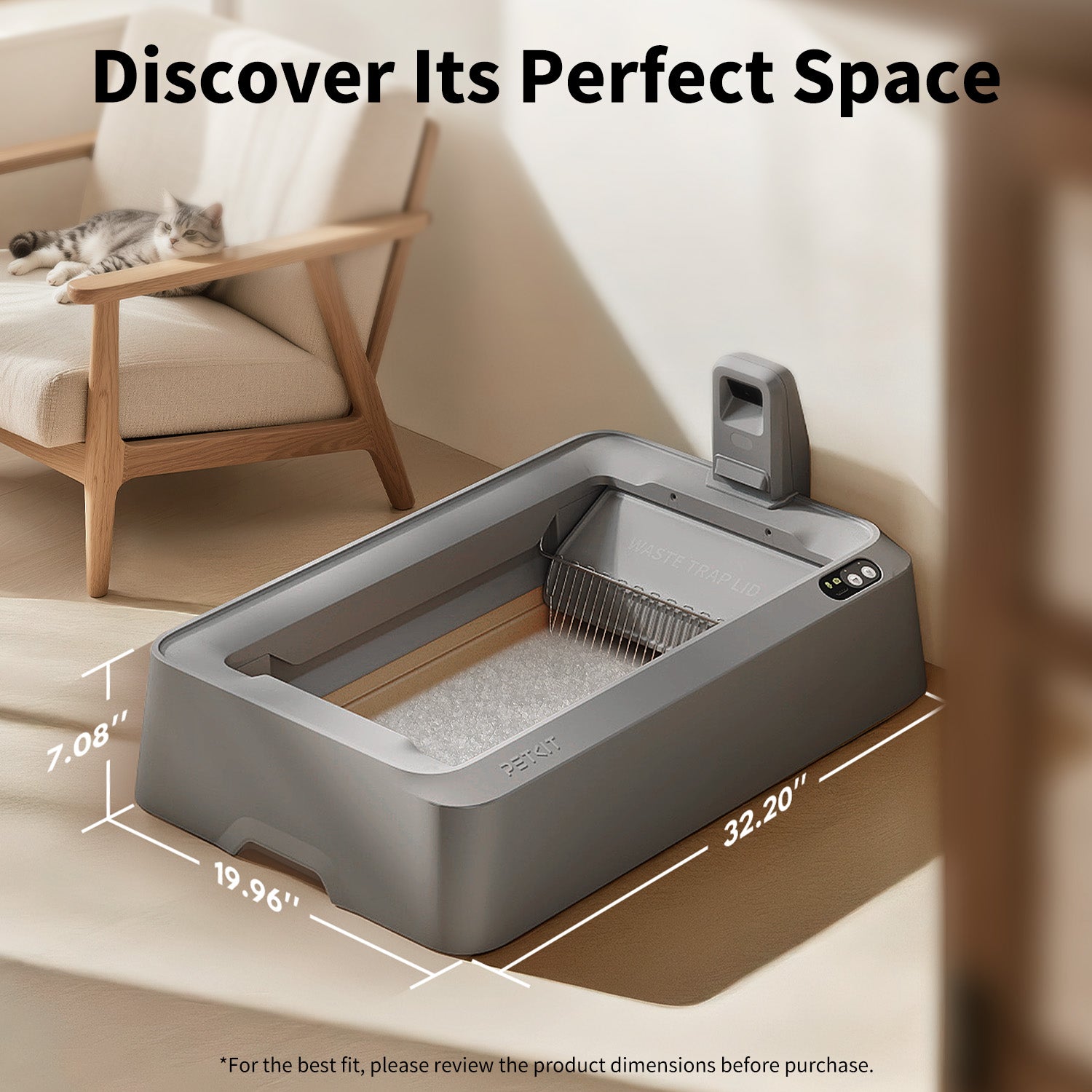 Purobot Crystal Duo Automatic Cat Litter Box with Camera (Gray)