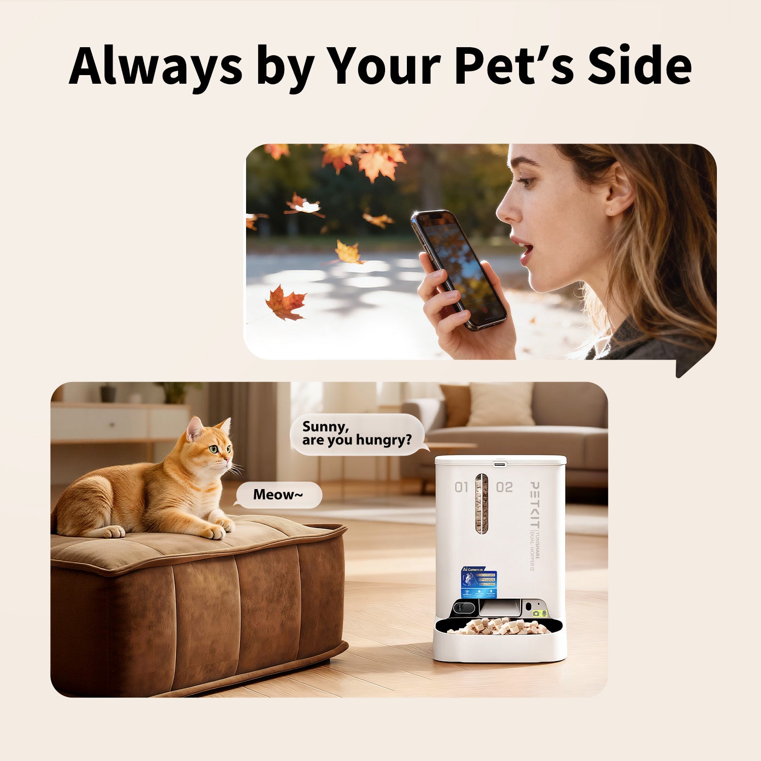 YumShare Dual-hopper 2 Automatic Feeder with Cat Recognition