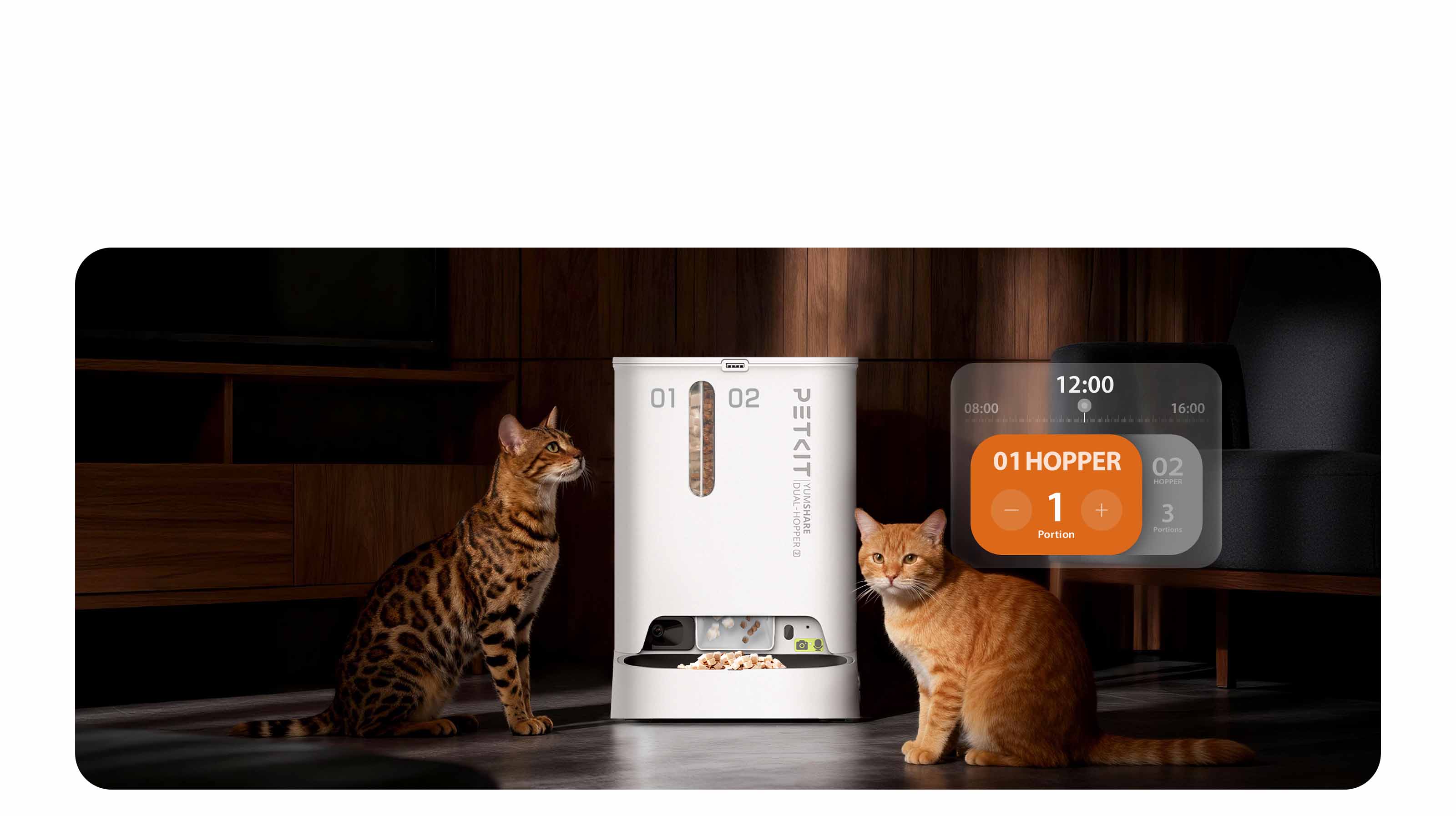YumShare 5L Camera Pet Feeder, Smart Dual-hopper Cat Food