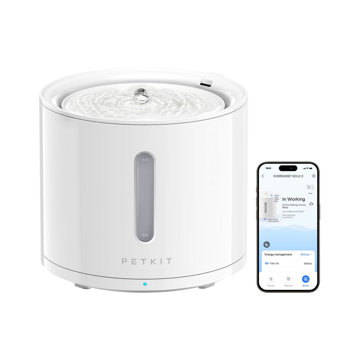 PETKIT Eversweet Solo 2 visable water 2L Wireless Pump Water