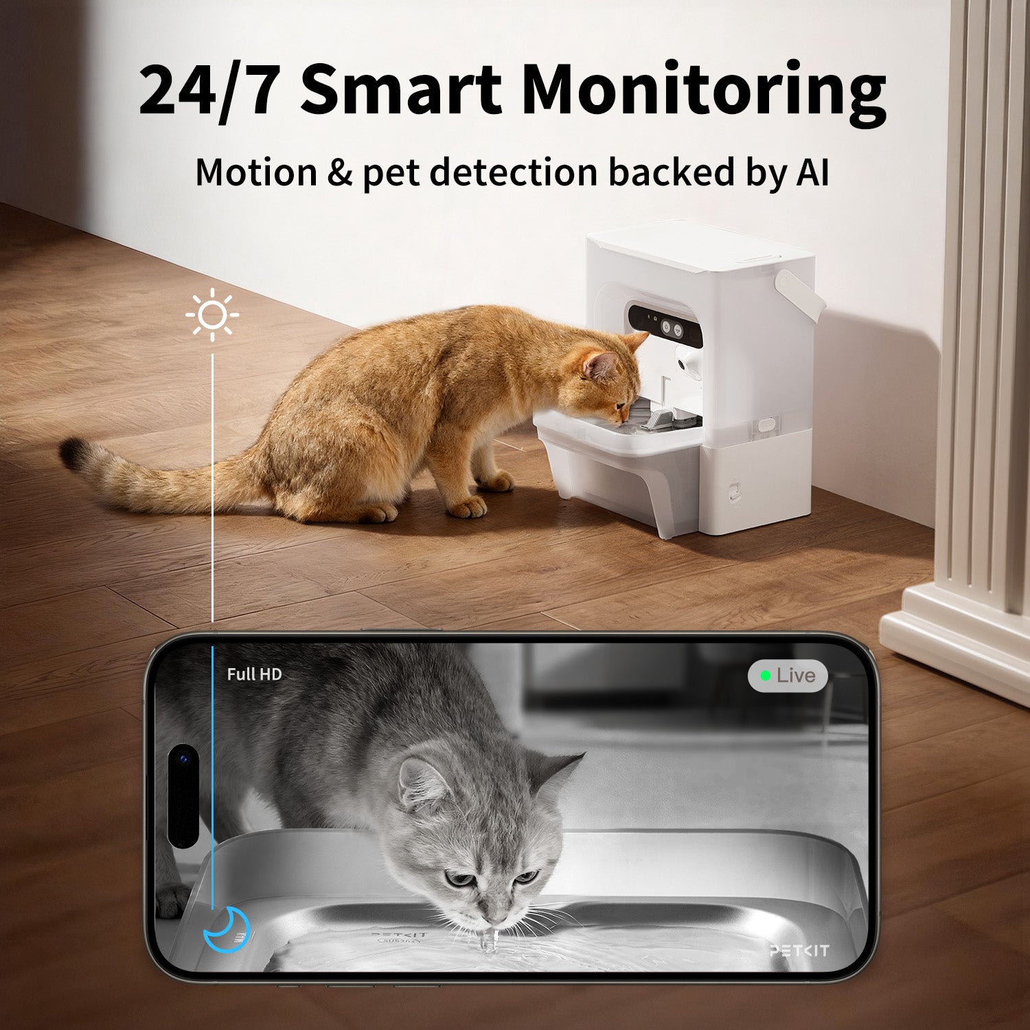 EverSweet Ultra Cat Water Fountain with OneWay Flow and AI Multi-Pet  Tracking