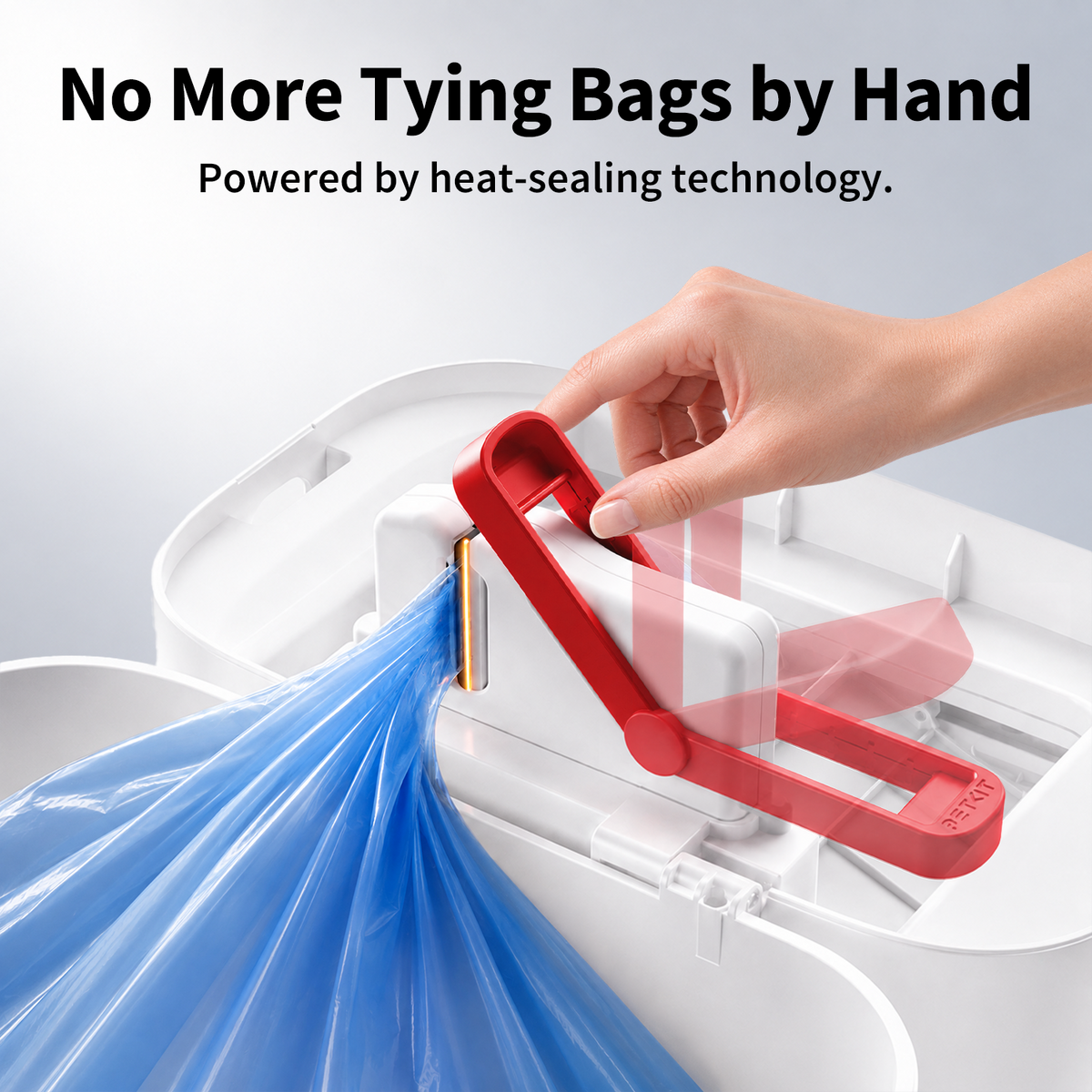 PETKIT AutoSeal Cat Litter Disposal System with heat-sealing bag technology that seals cat waste without manual tying for cleaner disposal