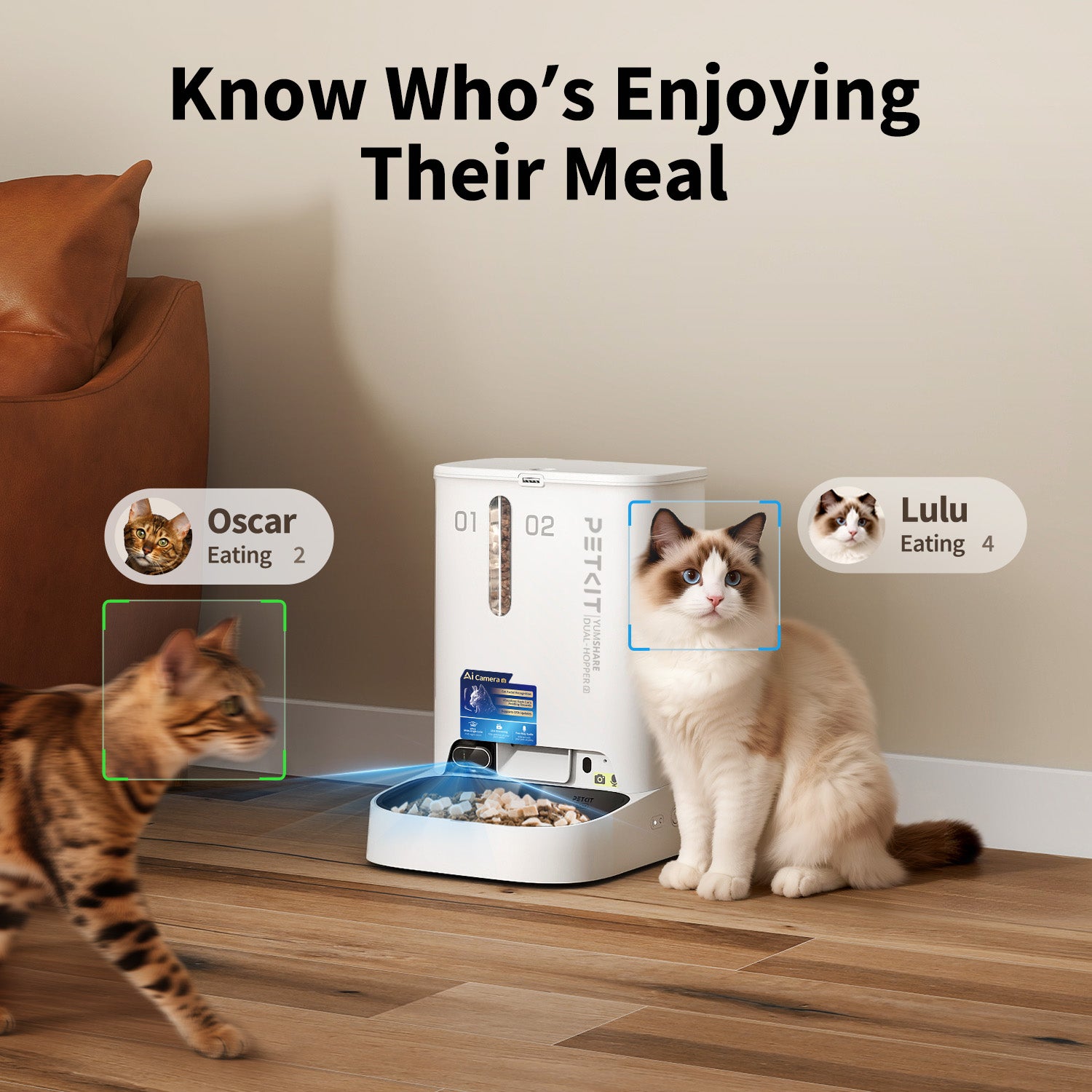 PETKIT 自動給餌器 Dual-Hopper カメラ付き Amazon.com : PETKIT Automatic Cat Dog Feeder with Camera, AI
