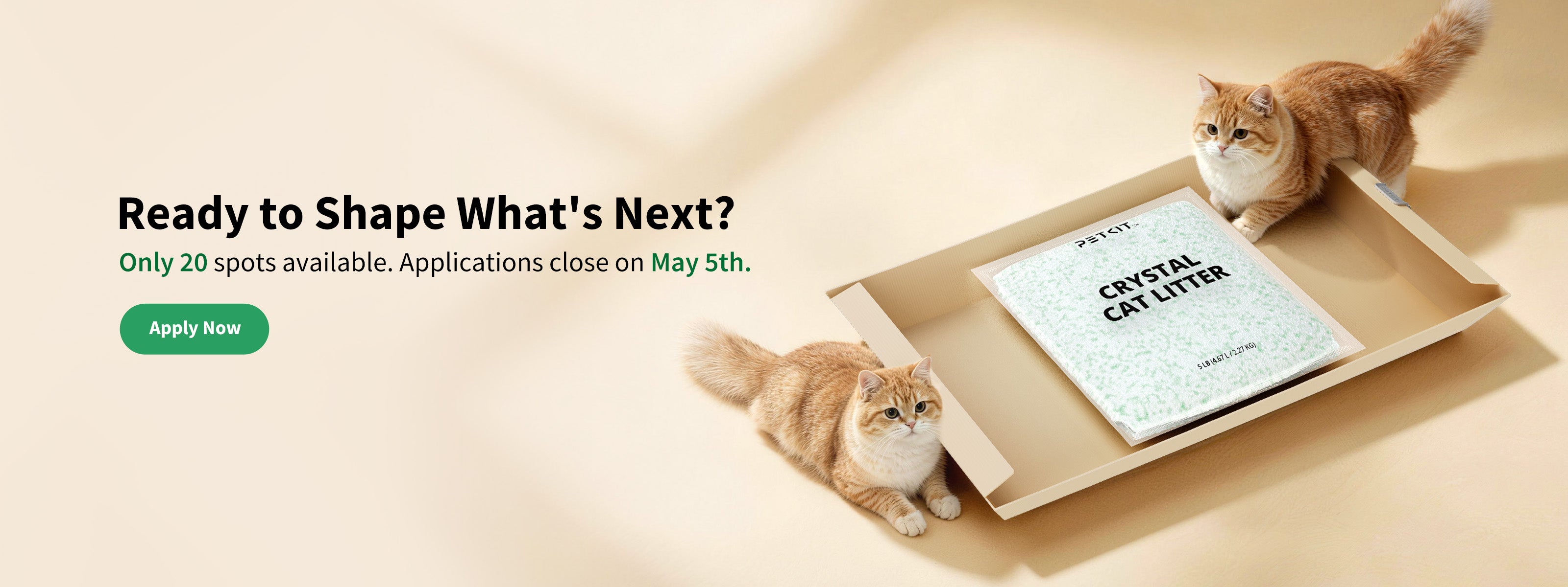 PETKIT crystal litter free trial promotion encouraging Purobot Crystal Duo owners to join the beta test program