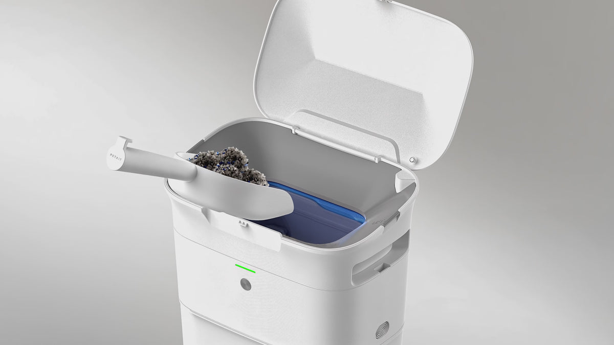 PETKIT AutoSeal Cat Litter Disposal System automatic sealed door separating scooped cat waste and helping prevent odors from returning to the room