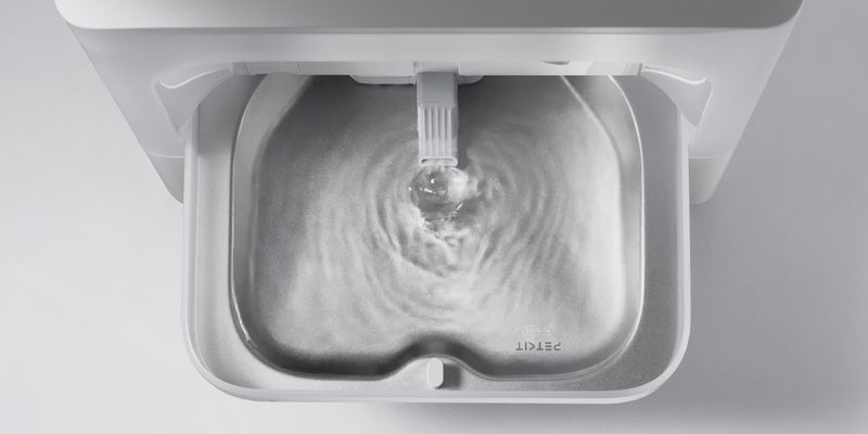 EverSweet Ultra Cat Water Fountain demonstrating SpringFlow modes: continuous, intermittent, and motion-activated, appealing to picky drinkers