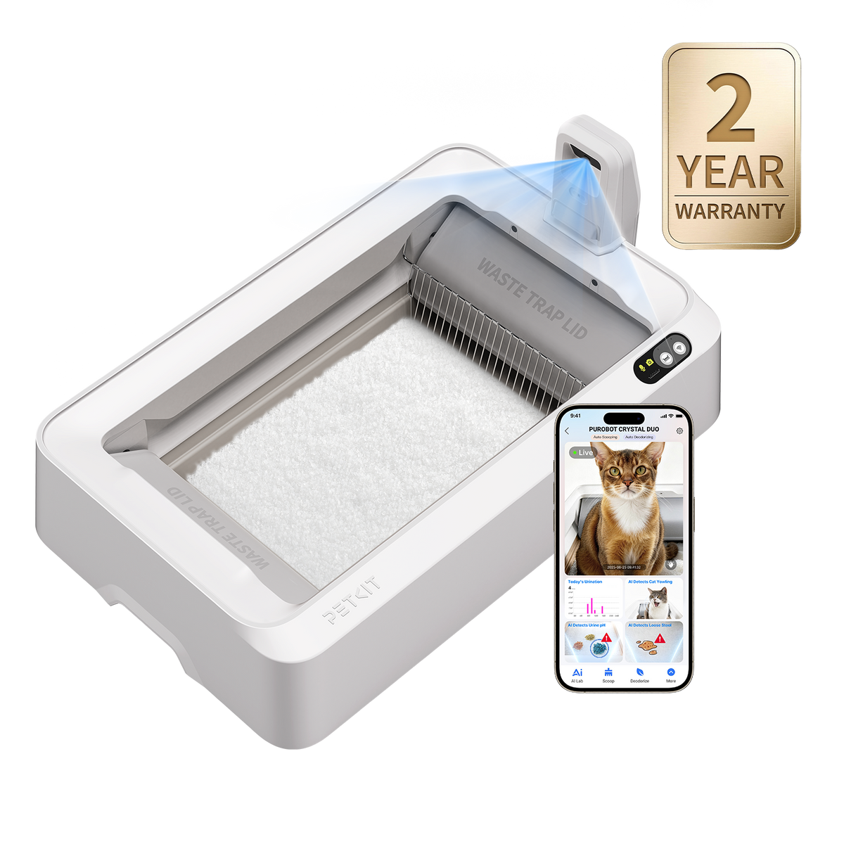 Purobot Crystal Duo Automatic Cat Litter Box
