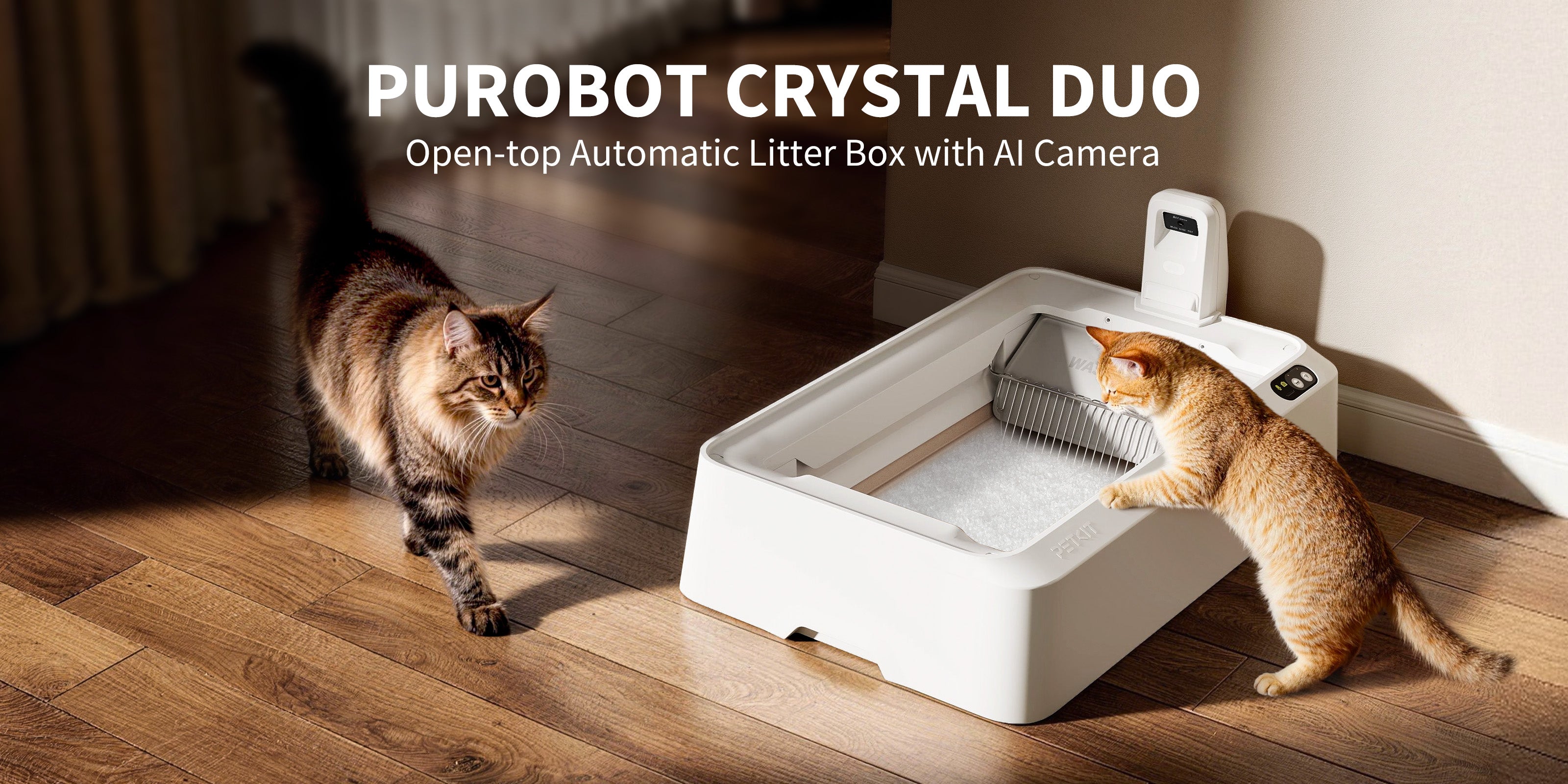 Purobot Crystal Duo Automatic Cat Litter Box with Camera