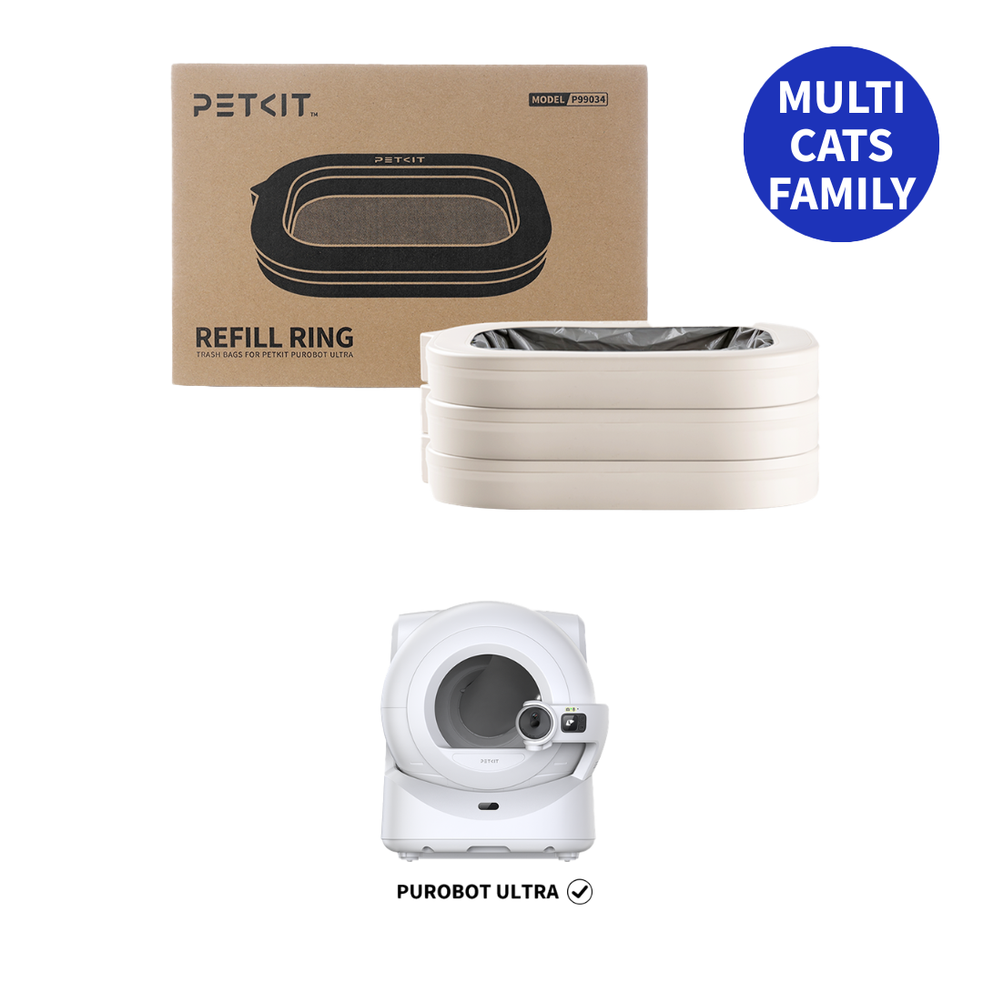 Refill ring bundle, suitable for multi-cat households, available in 5-pack and 10-pack variations.