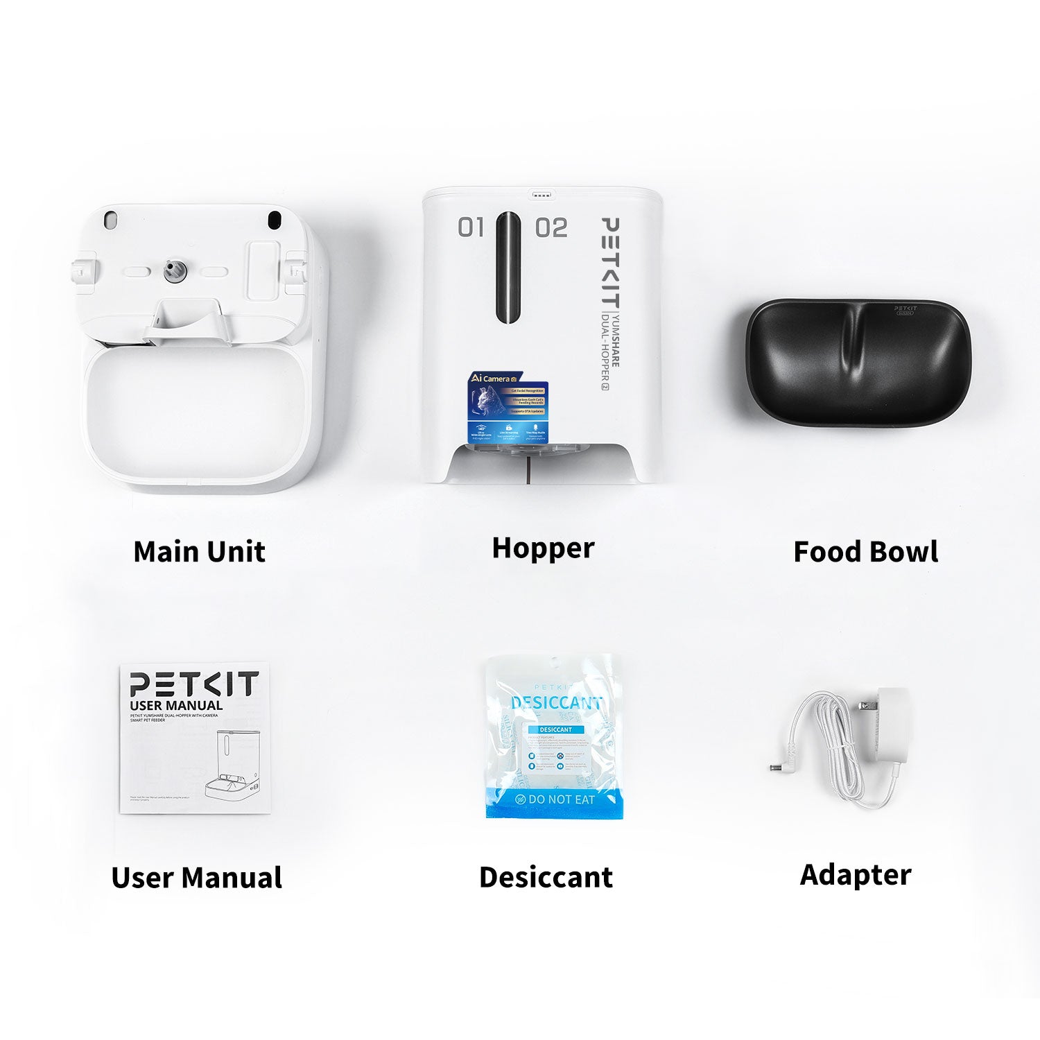 PETKIT 自動給餌器 Dual-Hopper カメラ付き YumShare Dual-hopper 2 Automatic Feeder with Cat Recognition