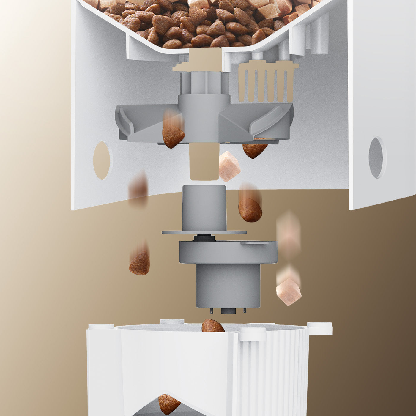 YumShare Solo 2 automatic cat feeder with anti-blockage system and sealed storage to keep food fresh and flowing smoothly