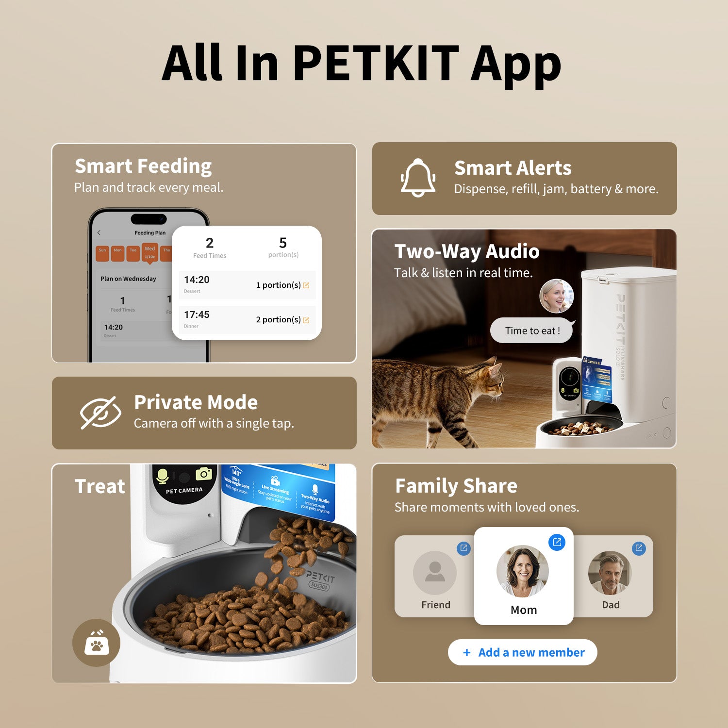 YumShare Solo 2 Automatic Cat Feeder with AI Camera