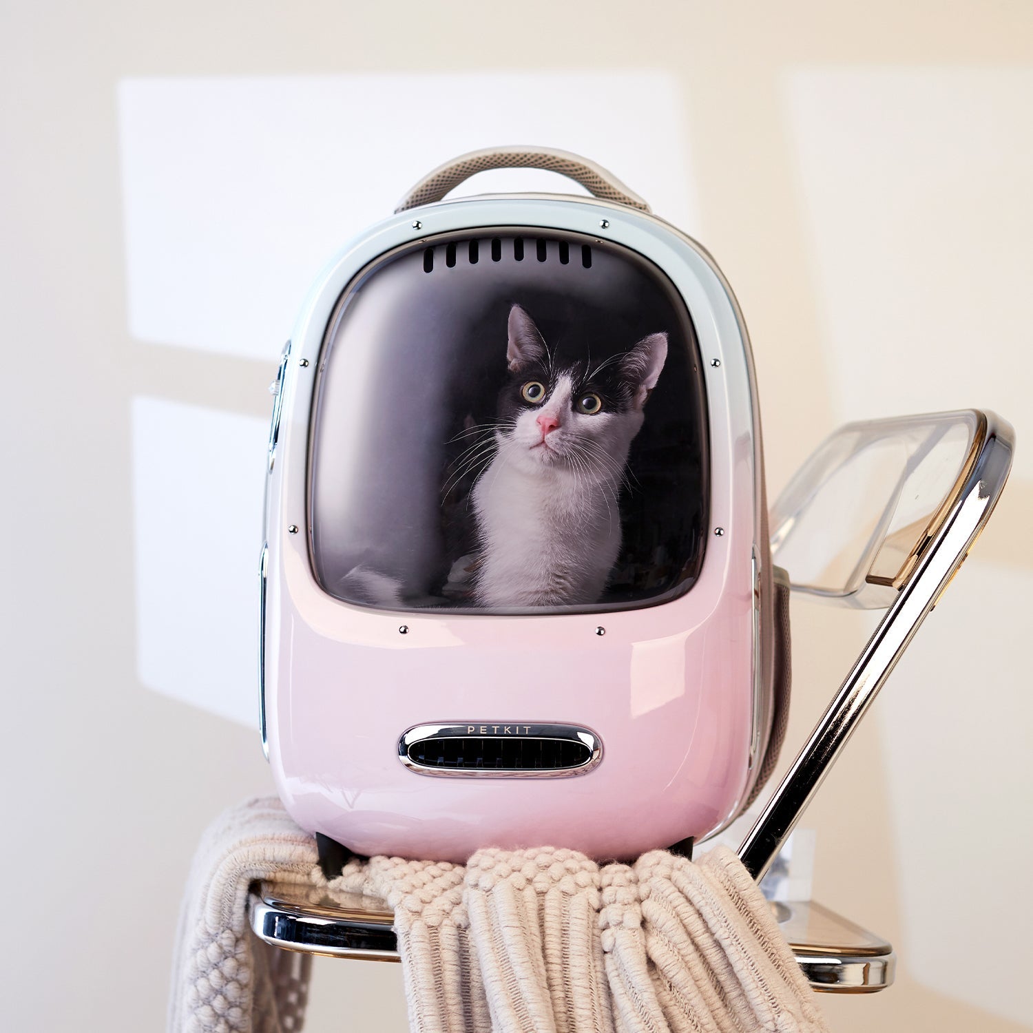 PETKIT BREEZY 2 キャリーバッグ (ピンク) PETKIT Breezy 2 Pet Outdoor Carrier Lightweight & Spacious