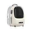 Breezy 2 Cat Carrier in cream white featuring a ventilated dome design with built-in fan and lighting system for breathable and comfortable pet travel