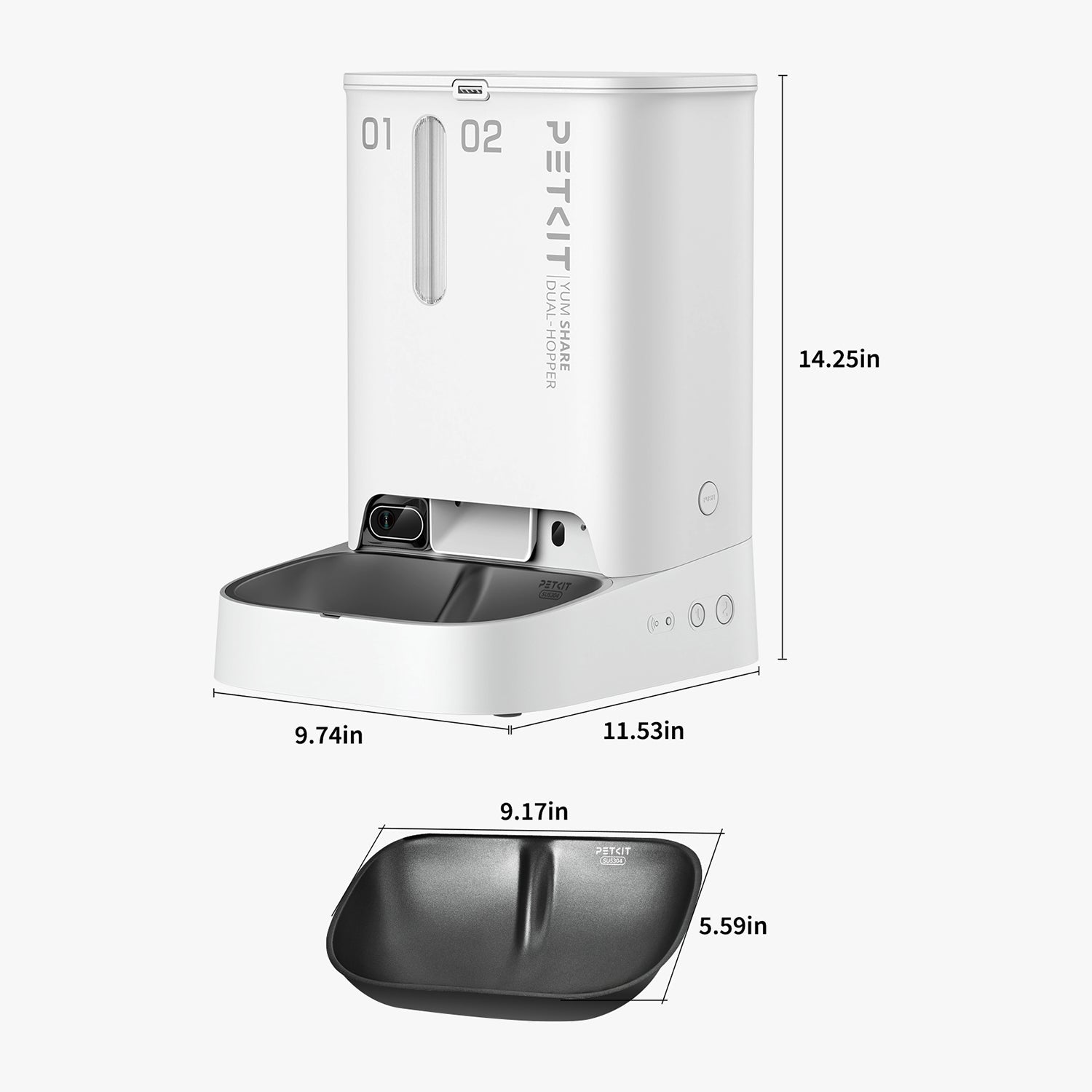 YumShare Dual-Hopper Automatic Cat Feeder with Camera